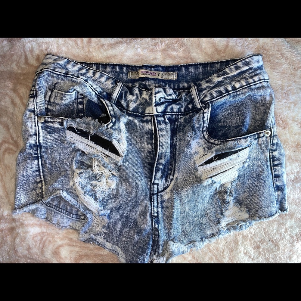 high waisted denim shorts